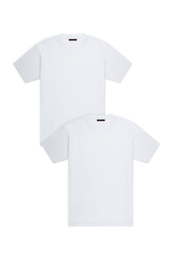 2li Slim Basic T-Shirt - Gri - Beyaz - 6