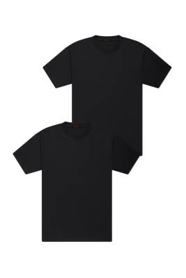 2li Slim Basic T-Shirt - Gri - Beyaz - WERRONİ