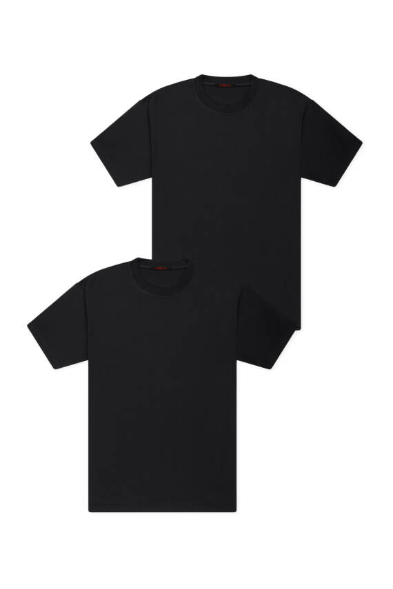 2li Slim Basic T-Shirt - Gri - Beyaz - 1