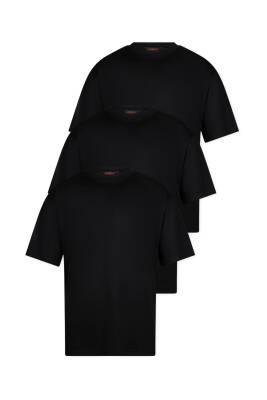 3lü Oversize Basic T-Shirt - Beyaz - Beyaz - Beyaz - WERRONİ