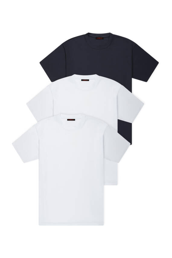 3lü Set Slim Basic T-Shirt, Siyah -Siyah - Siyah - 7