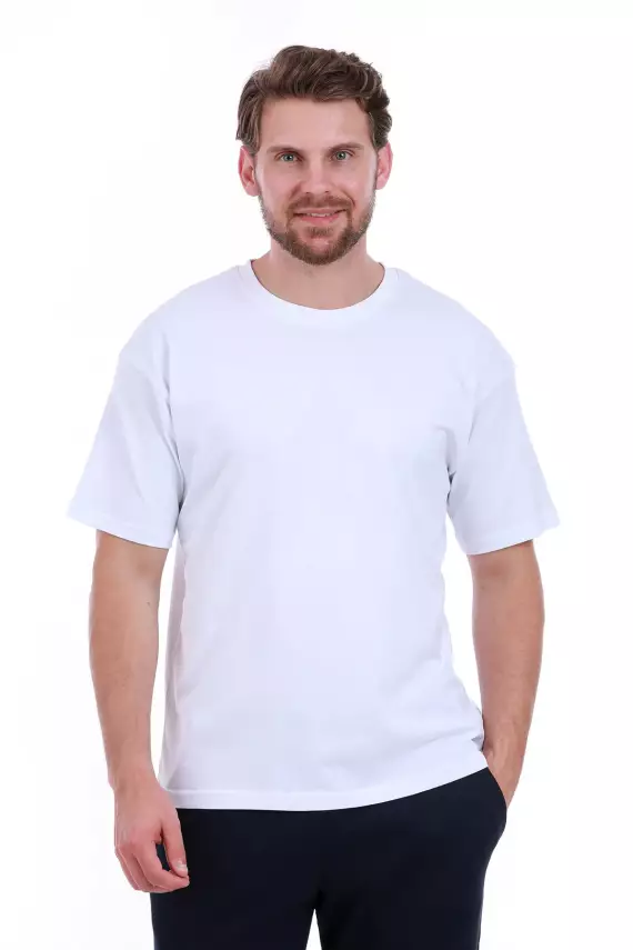 Baskısız Double Face Kalın Siyah Tshirt - 4