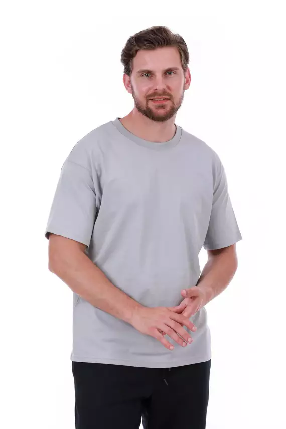 Baskısız Double Face Kalın Siyah Tshirt - 7