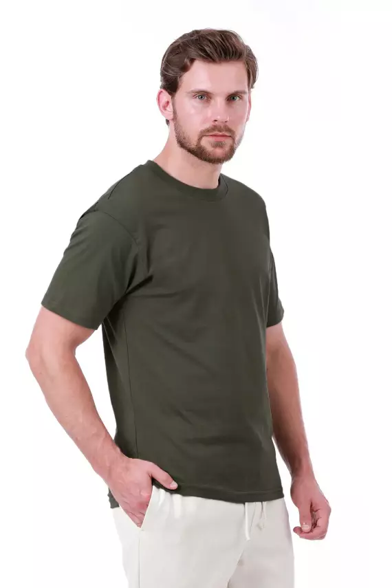 Baskısız Double Face Kalın Siyah Tshirt - 12