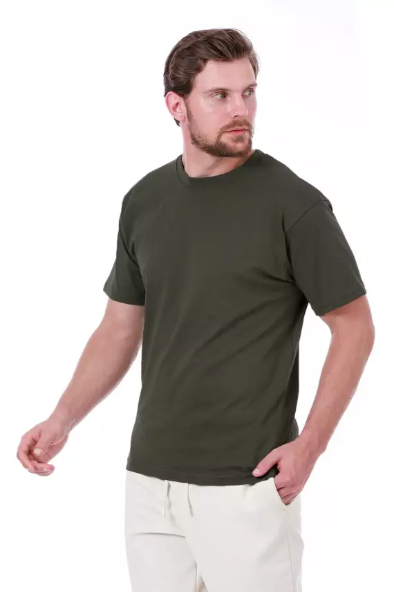 Baskısız Double Face Kalın Siyah Tshirt - 11