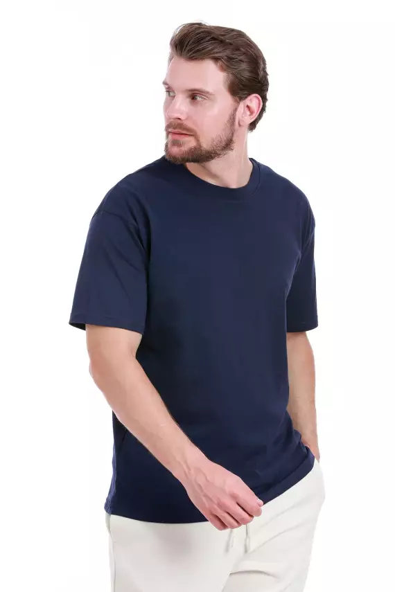 Baskısız Double Face Kalın Siyah Tshirt - 15