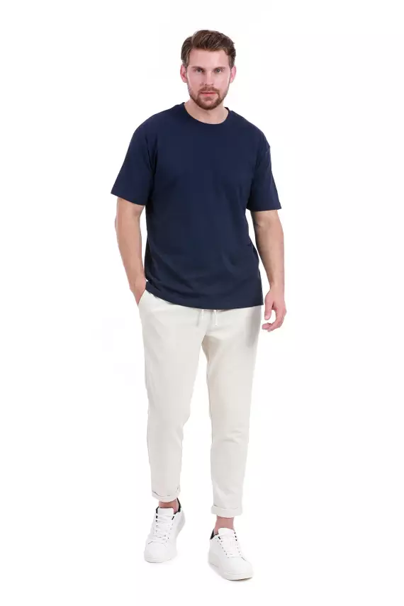 Baskısız Double Face Kalın Siyah Tshirt - 17