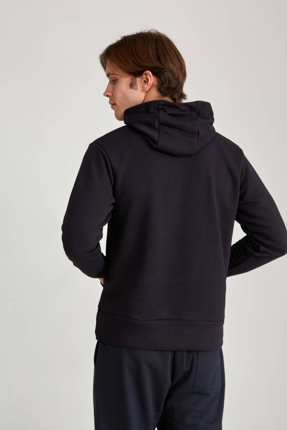 Erkek Oversize Baskılı Hoodie Siyah - 9