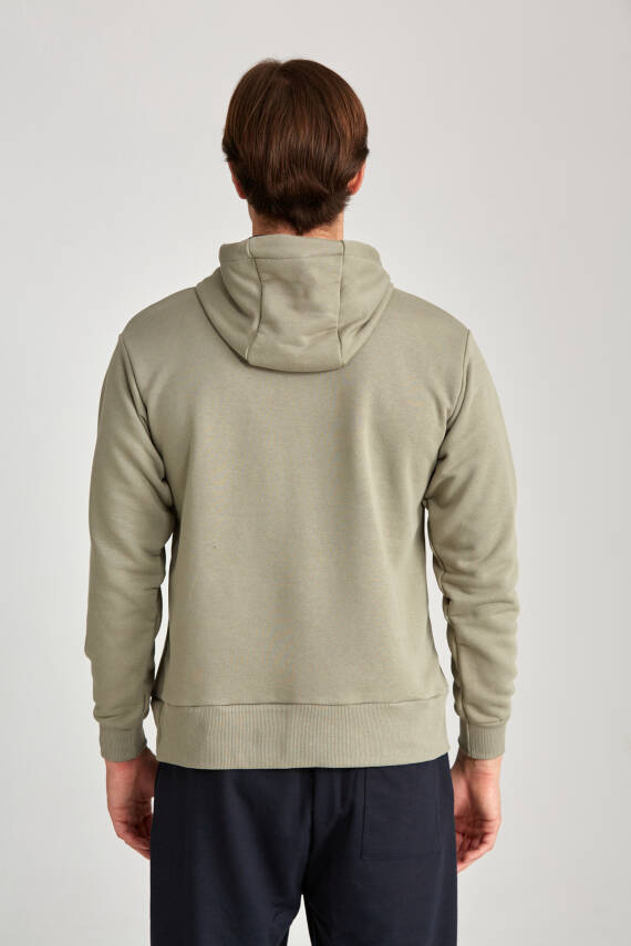 Erkek Oversize Baskılı Hoodie Siyah - 6
