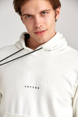 Erkek Oversize Baskılı Hoodie Siyah - 3