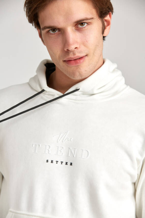 Erkek Oversize Baskılı Hoodie Siyah - 3