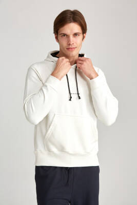 Erkek Oversize Baskılı Hoodie Siyah - 2