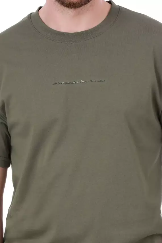 Erkek Oversize Baskılı Siyah T-shirt - 3