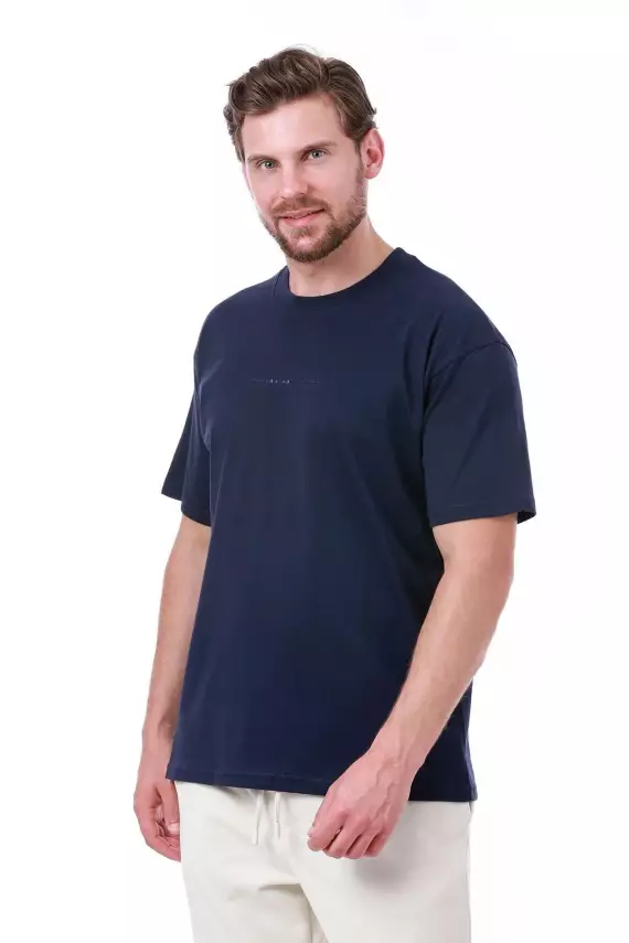 Erkek Oversize Baskılı Siyah T-shirt - 7