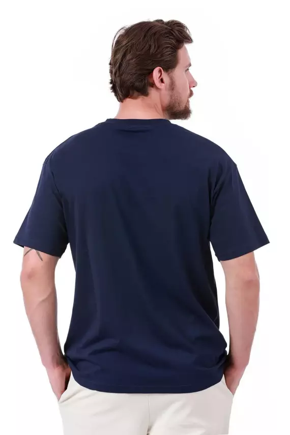 Erkek Oversize Baskılı Siyah T-shirt - 8