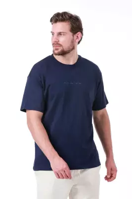 Erkek Oversize Baskılı Siyah T-shirt - 6