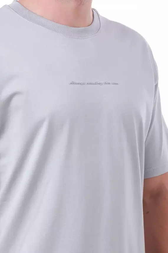 Erkek Oversize Baskılı Siyah T-shirt - 13