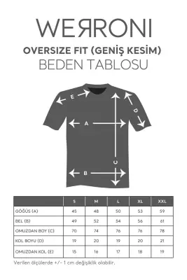 Erkek Oversize Baskılı Siyah T-shirt - 19