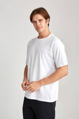 Erkek Oversize Baskılı Siyah T-shirt - 21