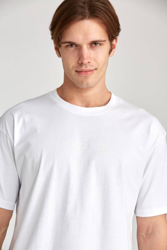 Erkek Oversize Baskılı Siyah T-shirt - 24