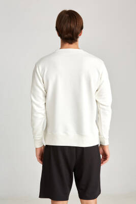 Erkek Oversize Baskısız Sweatshirt Haki - 5