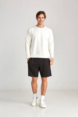 Erkek Oversize Baskısız Sweatshirt Haki - 6