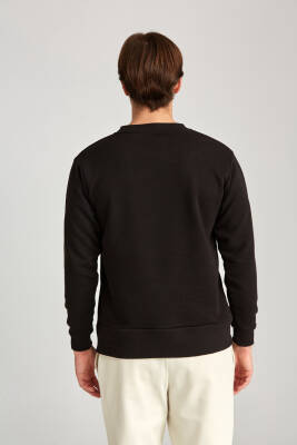 Erkek Oversize Baskısız Sweatshirt Haki - 2