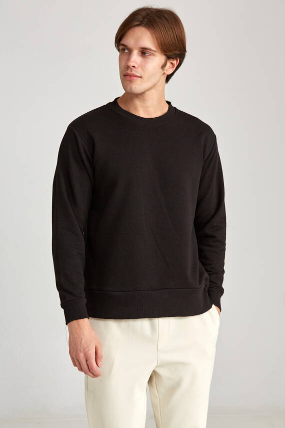 Erkek Oversize Baskısız Sweatshirt Haki - 1