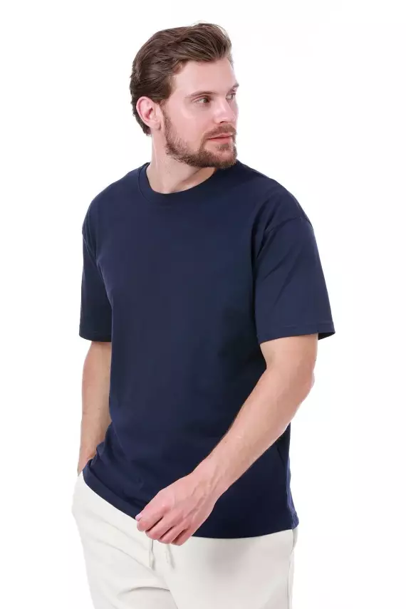 Erkek Oversize Gri T-Shirt - 1