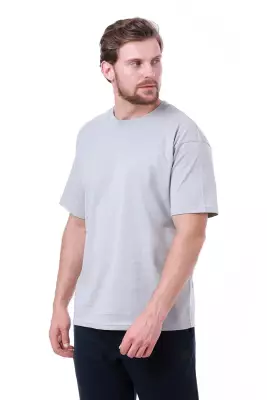 Erkek Oversize Gri T-Shirt - 15