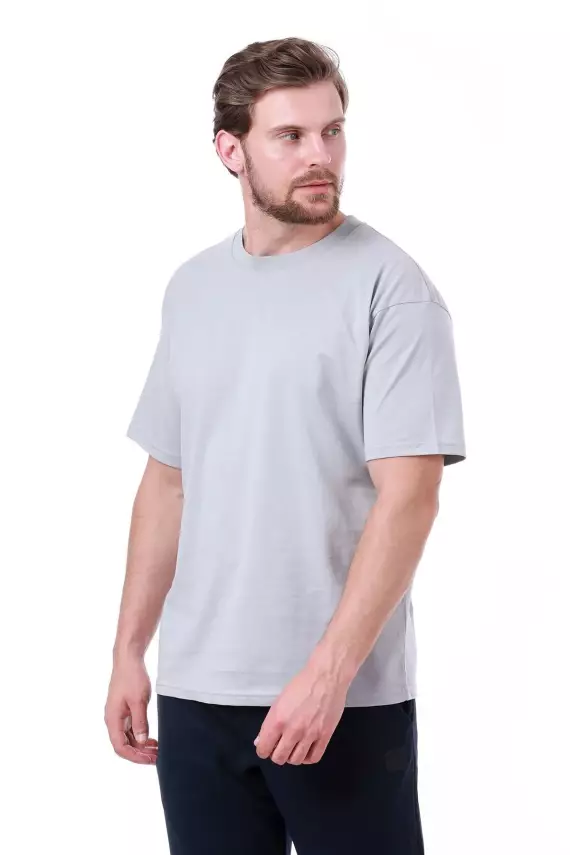 Erkek Oversize Gri T-Shirt - 15