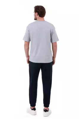 Erkek Oversize Gri T-Shirt - 18
