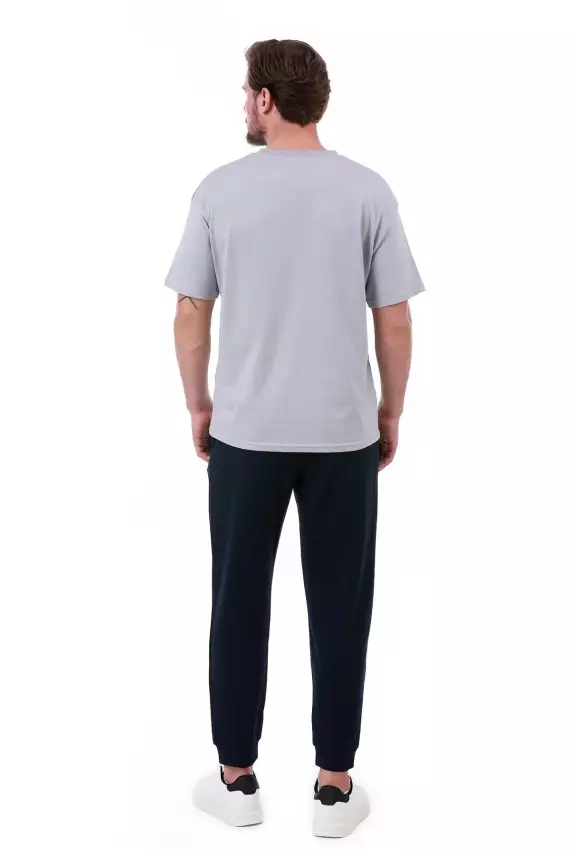 Erkek Oversize Gri T-Shirt - 18