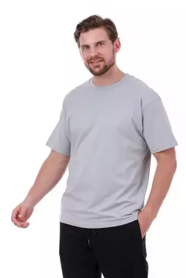 Erkek Oversize Gri T-Shirt - 14