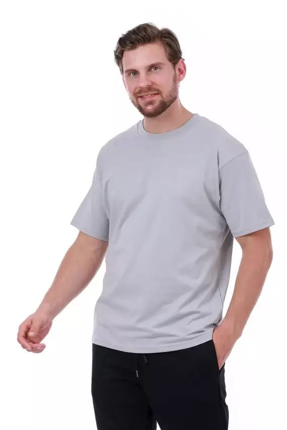 Erkek Oversize Gri T-Shirt - 14