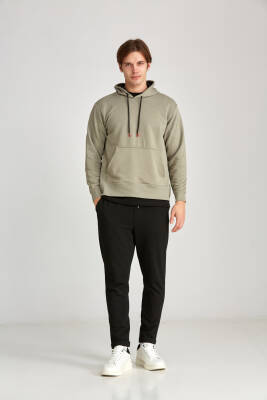 Erkek Oversize Hoodie Haki - 8