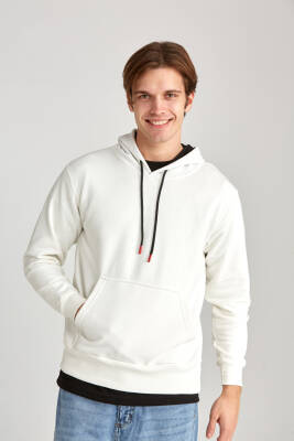 Erkek Oversize Hoodie Haki - 3