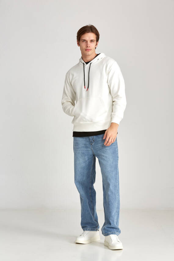 Erkek Oversize Hoodie Haki - 4