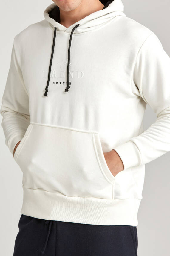 Erkek Regular Baskılı Hoodie Siyah - 7