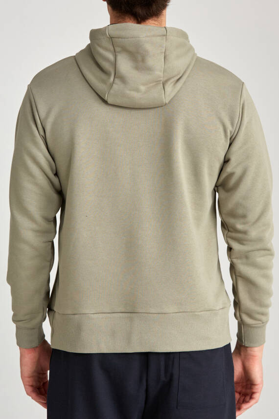 Erkek Regular Baskılı Hoodie Siyah - 6