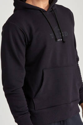 Erkek Regular Baskılı Hoodie Siyah - 2