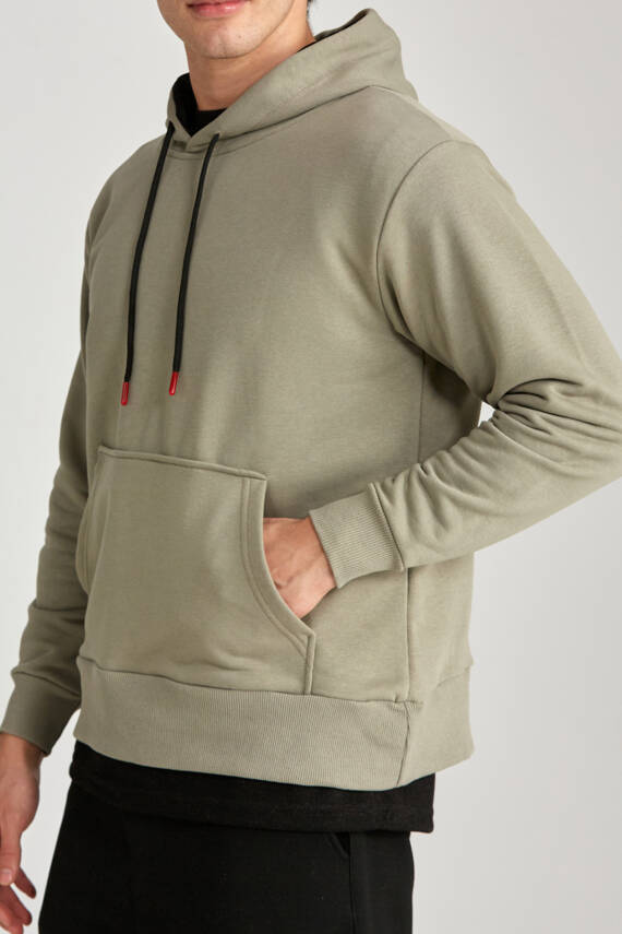 Erkek Regular Hoodie Beyaz - 1