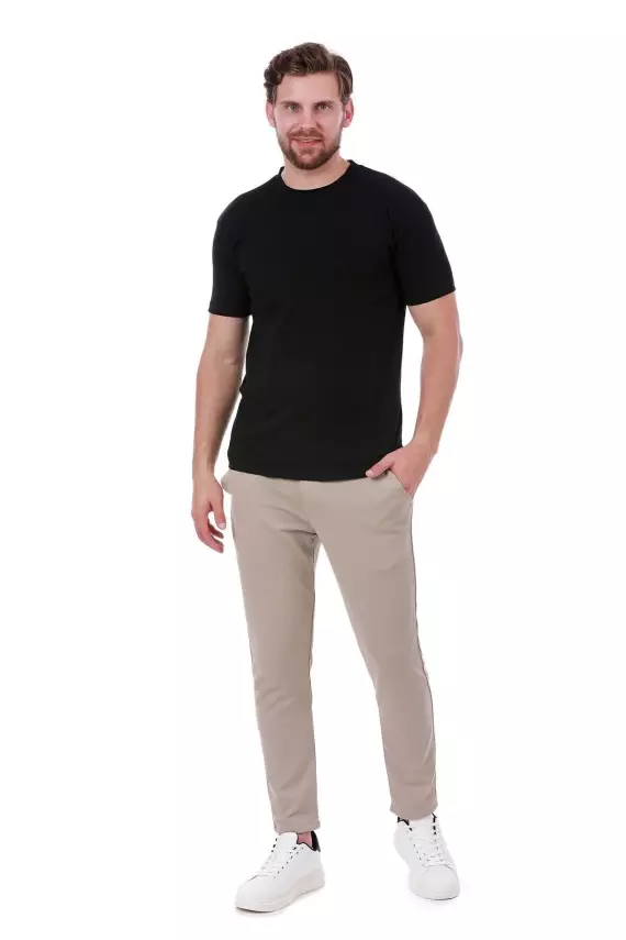 Erkek Slim Fit Lacivert T-Shirt - 13