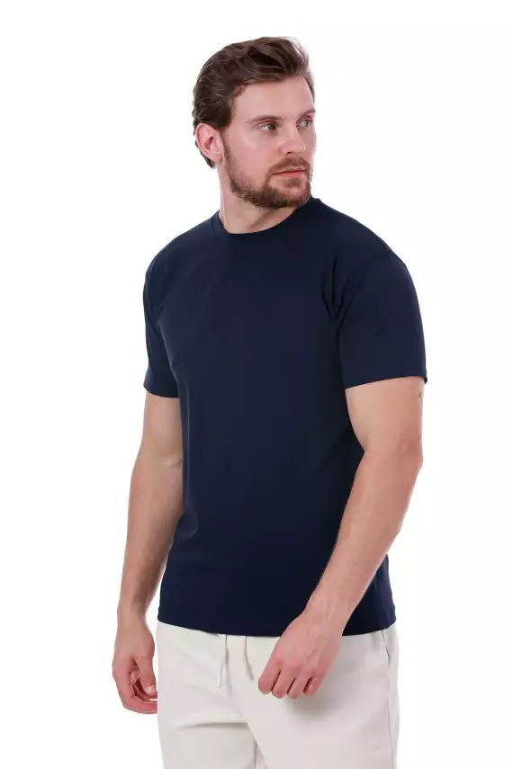 Erkek Slim Fit Lacivert T-Shirt - 20