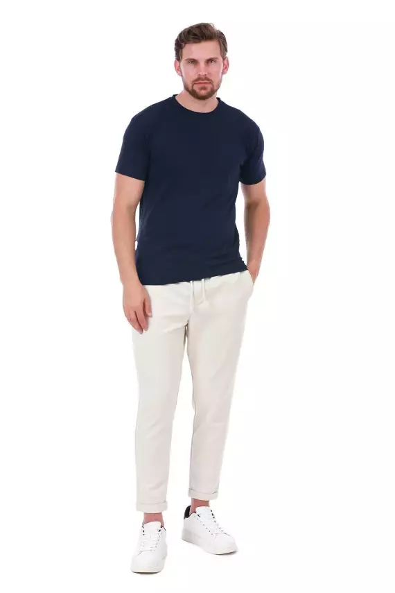 Erkek Slim Fit Lacivert T-Shirt - 22
