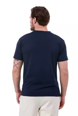 Erkek Slim Fit Lacivert T-Shirt - 21