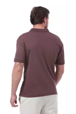 Erkek Slim Fit Polo Yaka Göğüs Baskı Detaylı Yeşil Renk T-Shirt - 4