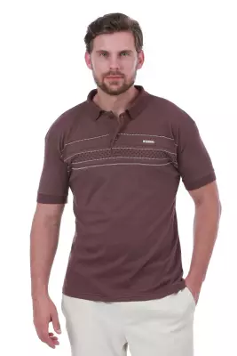 Erkek Slim Fit Polo Yaka Göğüs Baskı Detaylı Yeşil Renk T-Shirt - 2