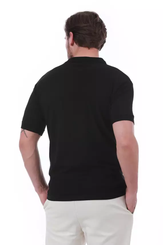 Erkek Slim Fit Polo Yaka Göğüs Baskı Detaylı Yeşil Renk T-Shirt - 12