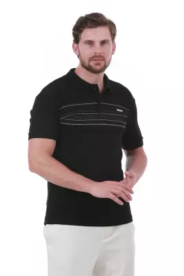Erkek Slim Fit Polo Yaka Göğüs Baskı Detaylı Yeşil Renk T-Shirt - 10